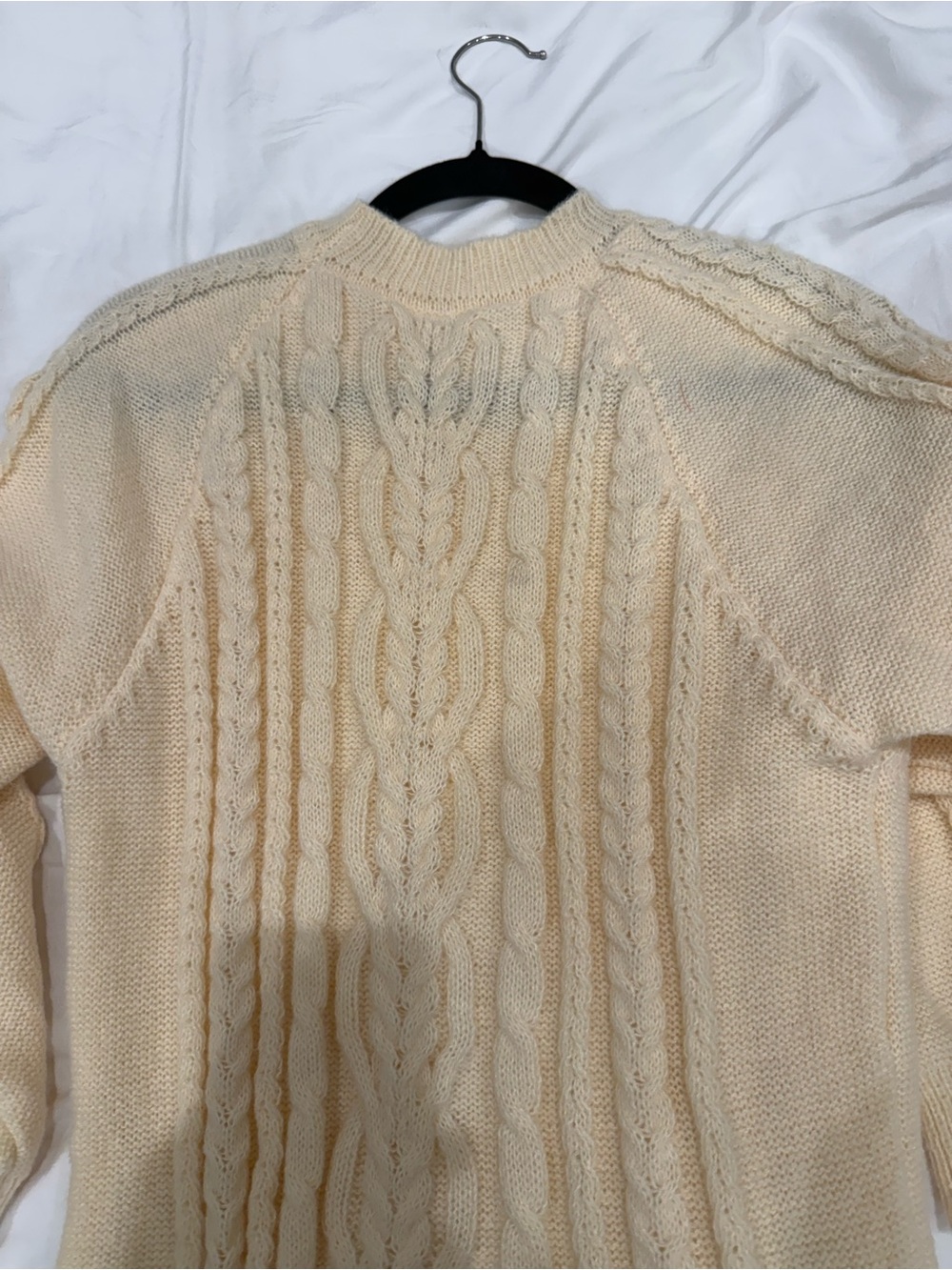 Cream Cable Knit Long Sleeve Dress - Picture 6 of 6